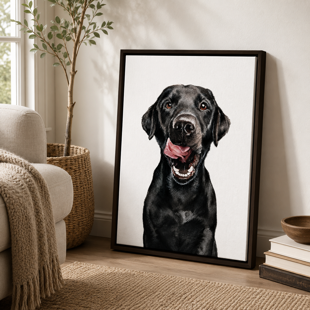 Custom Hand Painted Dog Portrait Canvas Aura Canvas