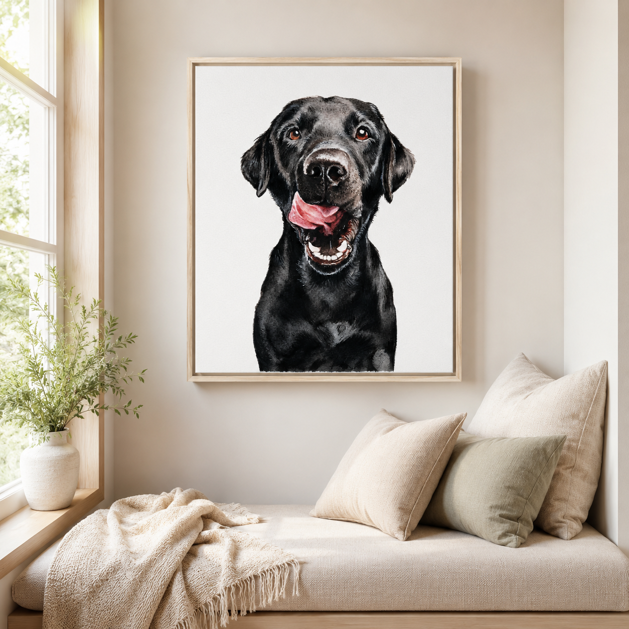 Custom Hand Painted Dog Portrait Canvas Aura Canvas