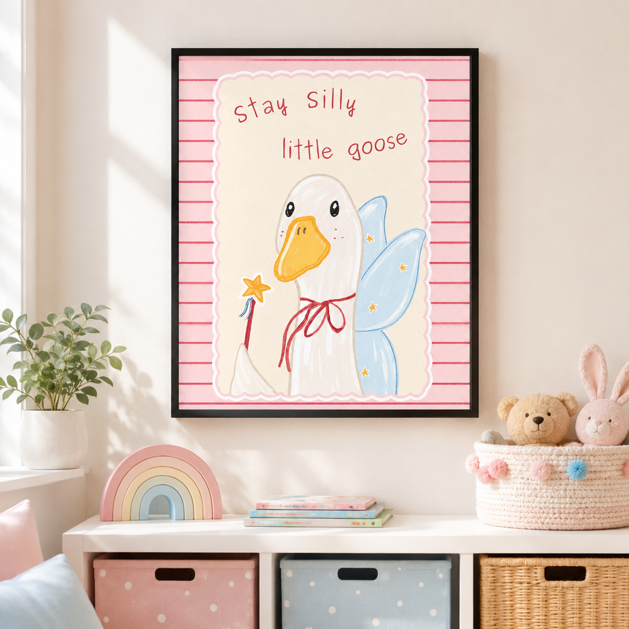 Silly Little Goose Canvas Wall Art Aura Canvas