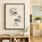 One For You One For Me Coffee Canvas Wall Art Aura Canvas
