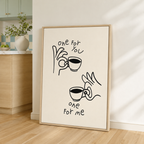 One For You One For Me Coffee Canvas Wall Art Aura Canvas