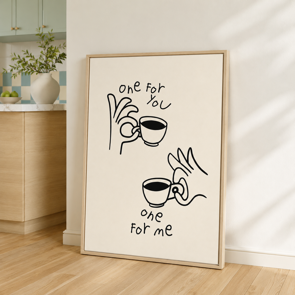 One For You One For Me Coffee Canvas Wall Art Aura Canvas