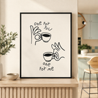 One For You One For Me Coffee Canvas Wall Art Aura Canvas