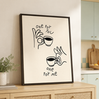 One For You One For Me Coffee Canvas Wall Art Aura Canvas