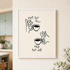 One For You One For Me Coffee Canvas Wall Art Aura Canvas