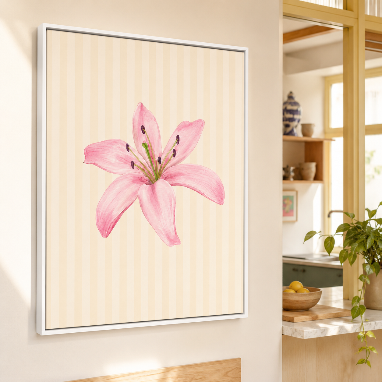 Pink Lily Canvas Wall Art Aura Canvas