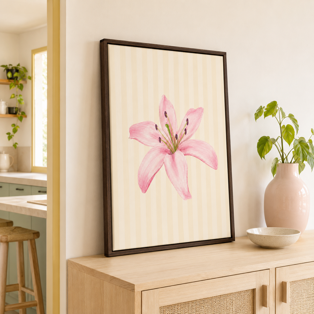 Pink Lily Canvas Wall Art Aura Canvas