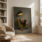 Cozy Reading Woman Canvas Wall Art Aura Canvas