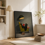 Cozy Reading Woman Canvas Wall Art Aura Canvas