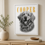 Custom Vintage Pet Portrait Canvas Aura Canvas