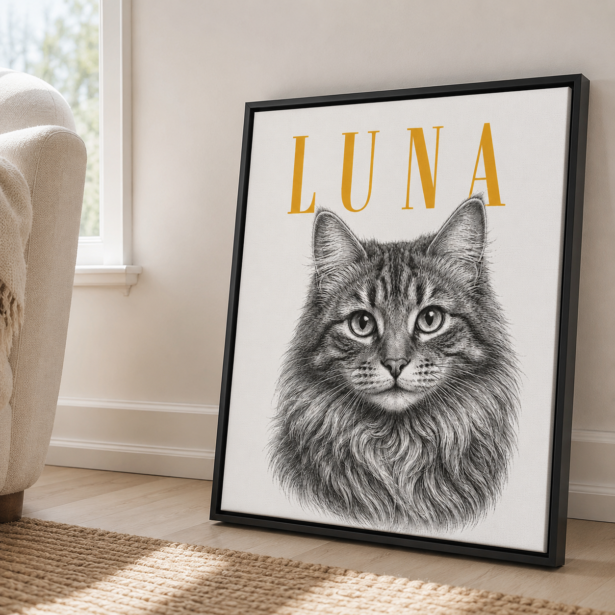 Custom Vintage Pet Portrait Canvas Aura Canvas