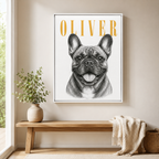 Custom Vintage Pet Portrait Canvas Aura Canvas