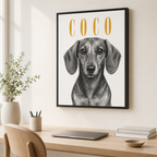 Custom Vintage Pet Portrait Canvas Aura Canvas