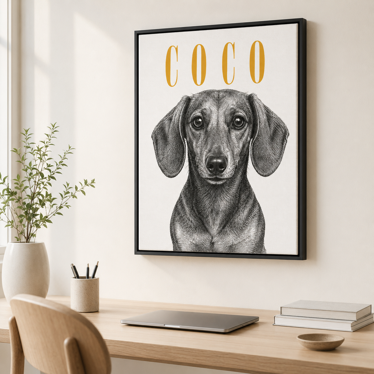 Custom Vintage Pet Portrait Canvas Aura Canvas
