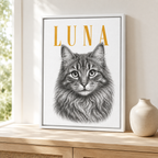 Custom Vintage Pet Portrait Canvas Aura Canvas