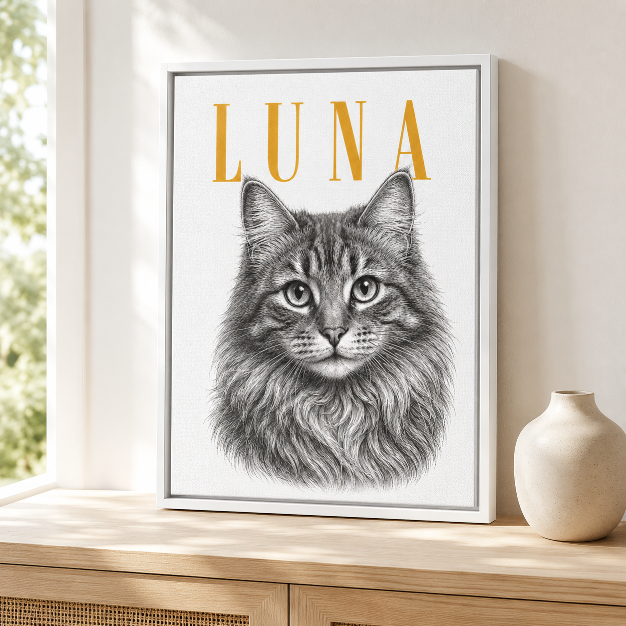 Custom Vintage Pet Portrait Canvas Aura Canvas