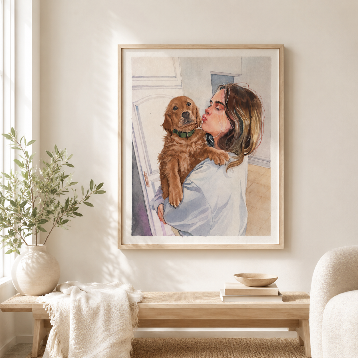 Custom Pet Love Portrait Canvas Aura Canvas