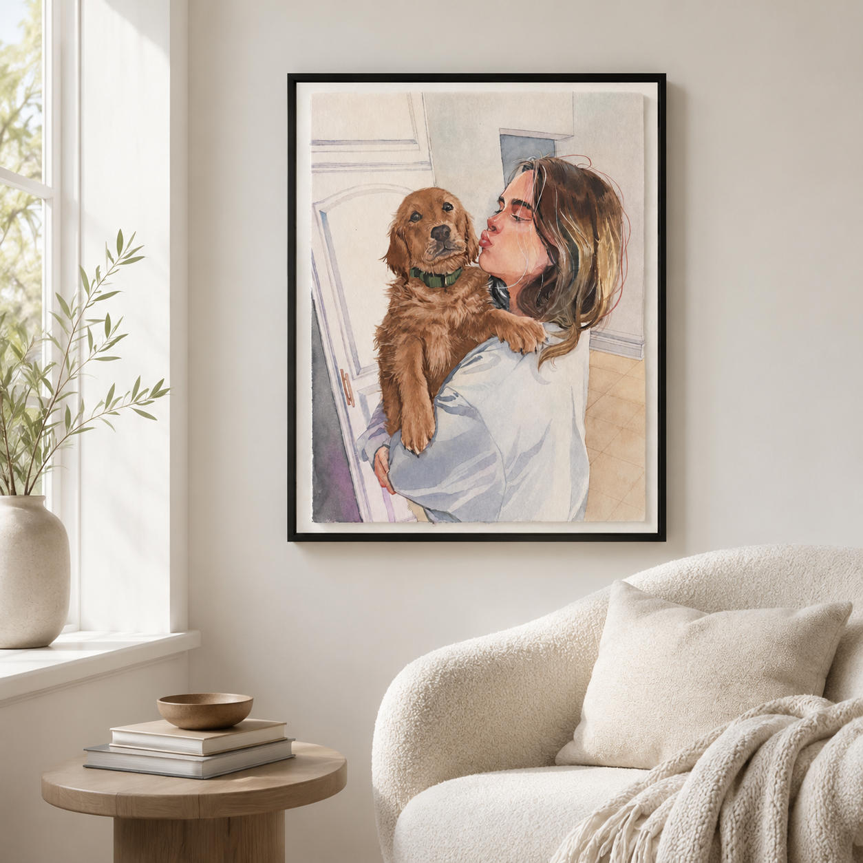 Custom Pet Love Portrait Canvas Aura Canvas