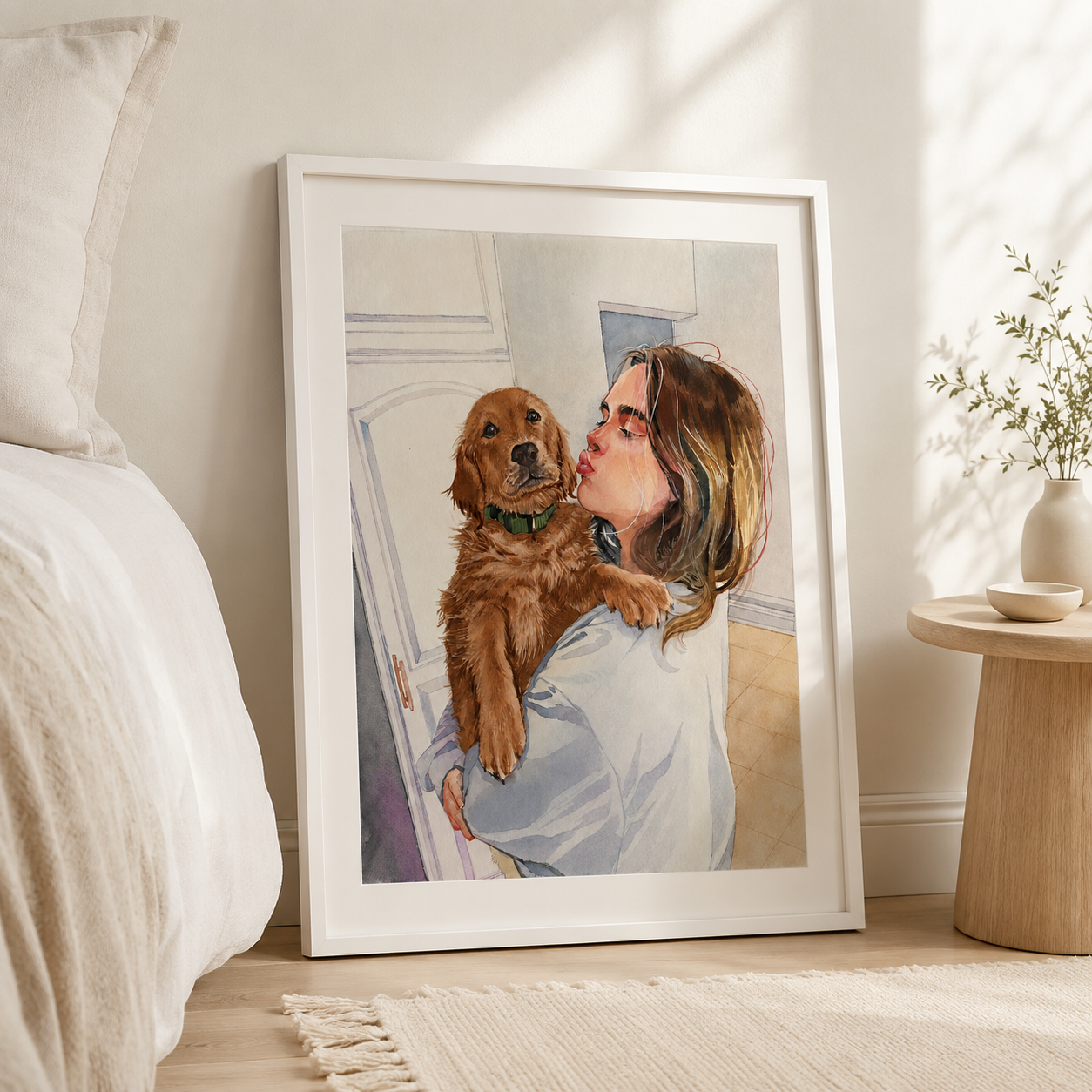 Custom Pet Love Portrait Canvas Aura Canvas
