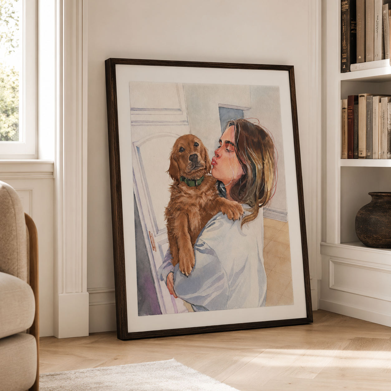 Custom Pet Love Portrait Canvas Aura Canvas