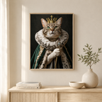 Custom Crowned Pet Portrait Canvas Aura Canvas