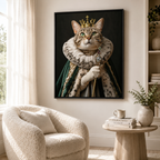 Custom Crowned Pet Portrait Canvas Aura Canvas
