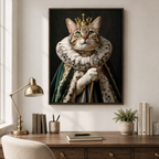 Custom Crowned Pet Portrait Canvas Aura Canvas