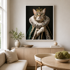 Custom Crowned Pet Portrait Canvas Aura Canvas