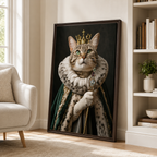 Custom Crowned Pet Portrait Canvas Aura Canvas