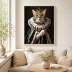 Custom Crowned Pet Portrait Canvas Aura Canvas