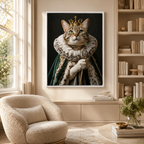Custom Crowned Pet Portrait Canvas Aura Canvas