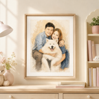 Custom Pet Love Portrait Canvas Aura Canvas