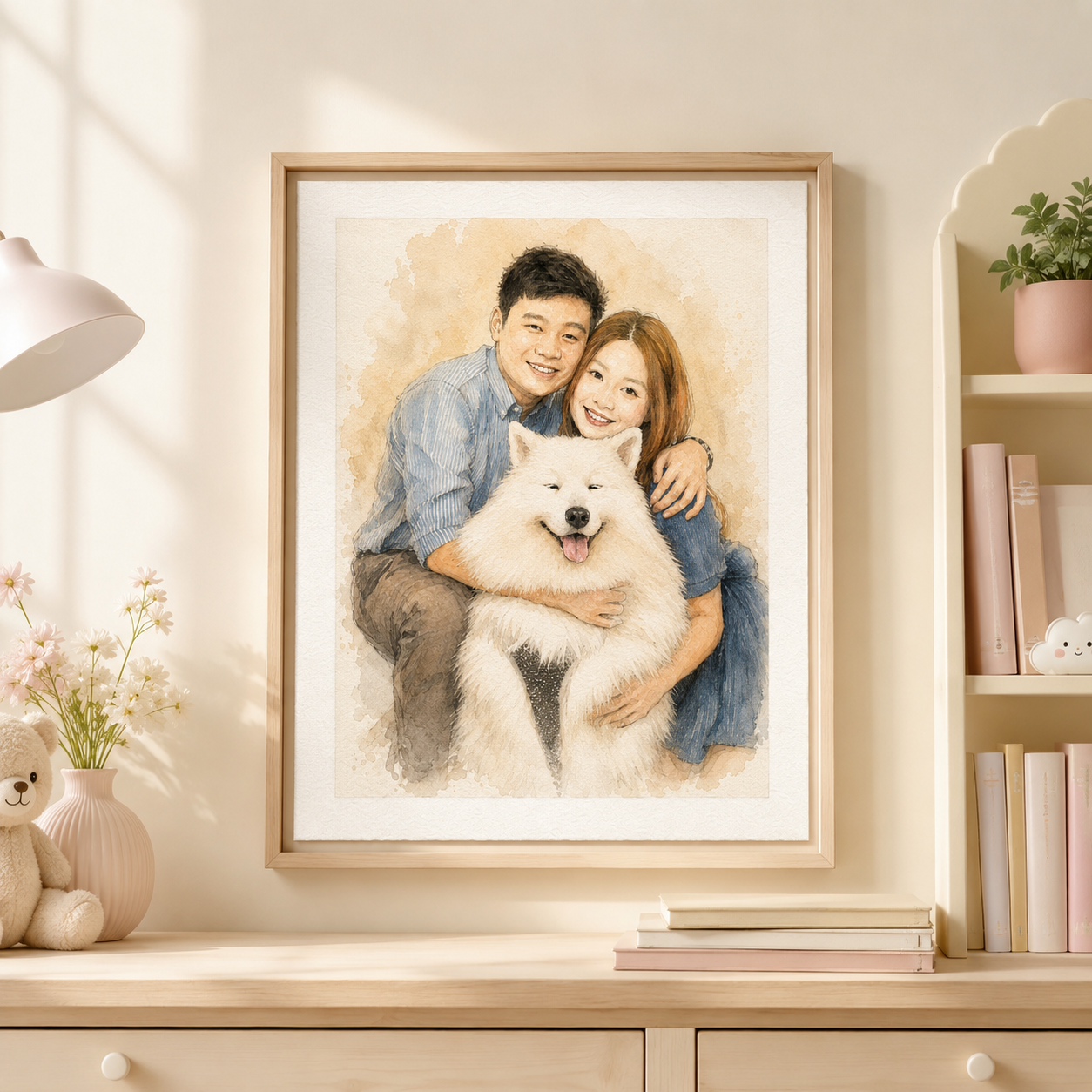 Custom Pet Love Portrait Canvas Aura Canvas
