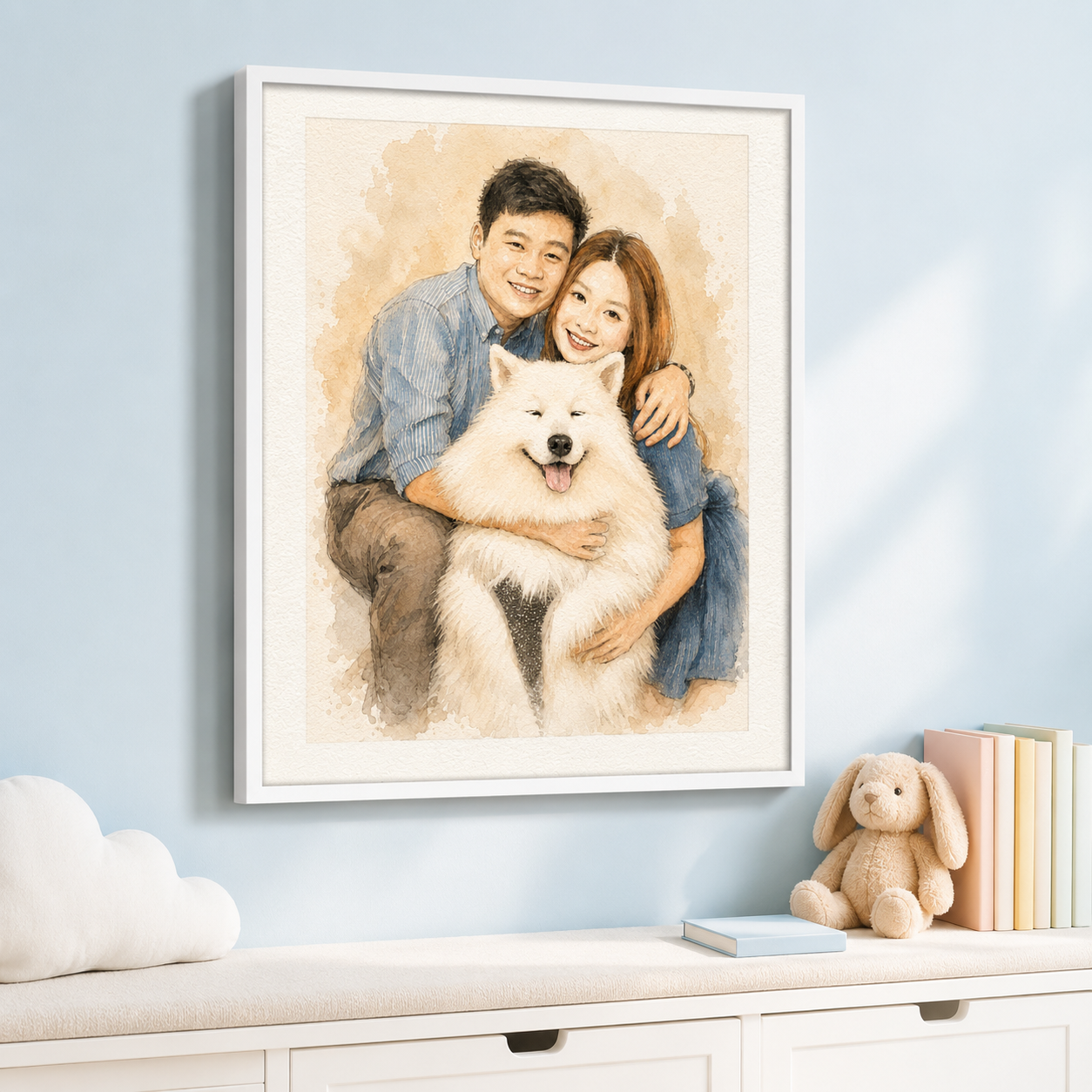 Custom Pet Love Portrait Canvas Aura Canvas