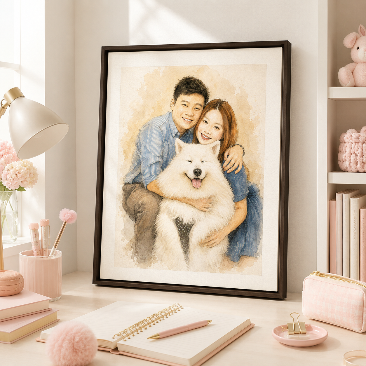Custom Pet Love Portrait Canvas Aura Canvas