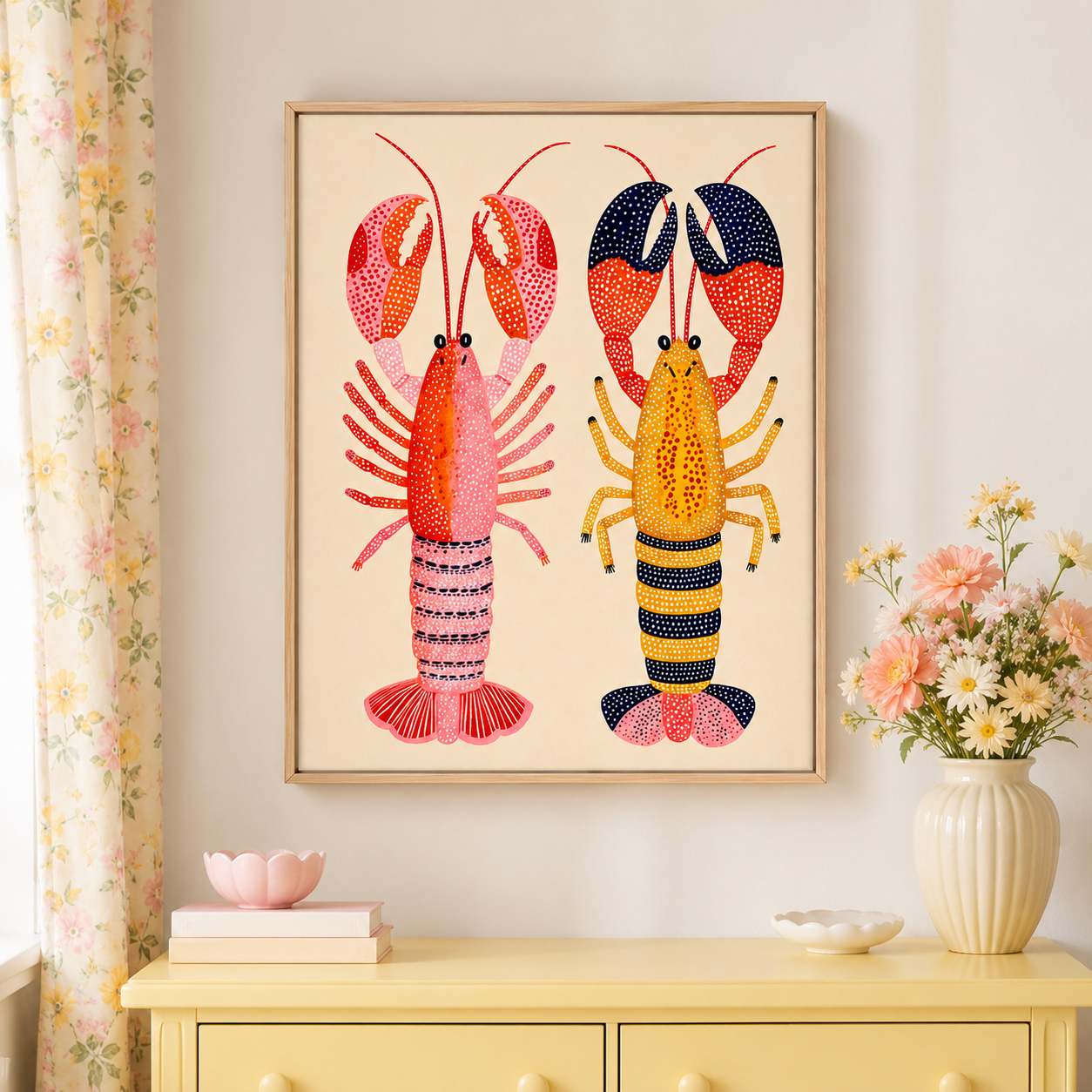 Colorful Lobster Canvas Wall Art Aura Canvas