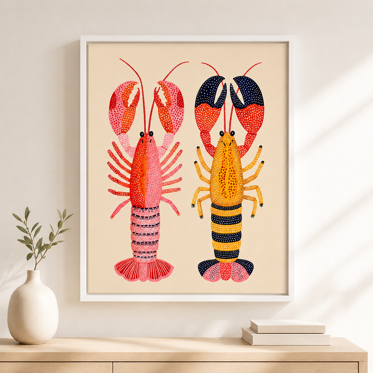 Colorful Lobster Canvas Wall Art Aura Canvas
