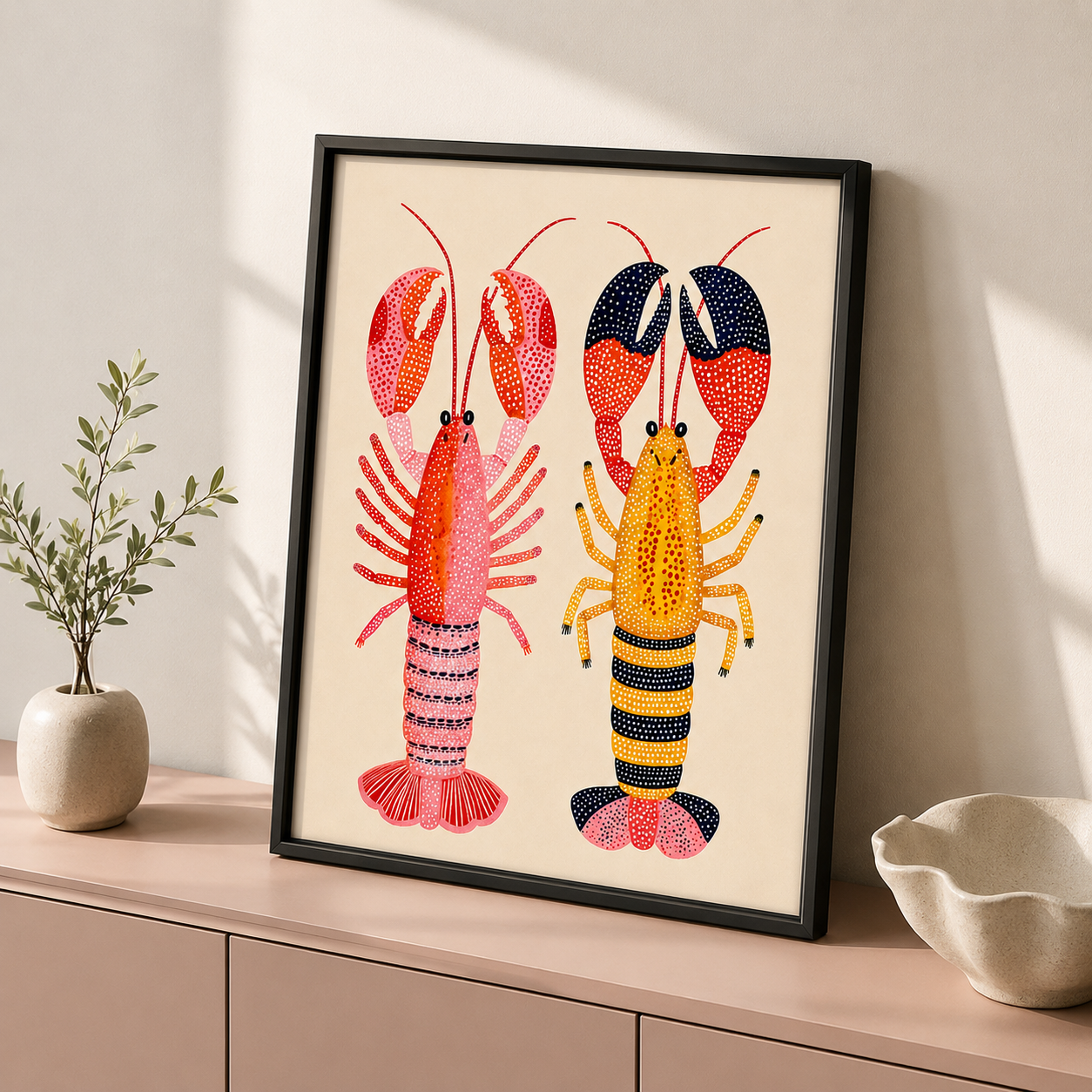 Colorful Lobster Canvas Wall Art Aura Canvas