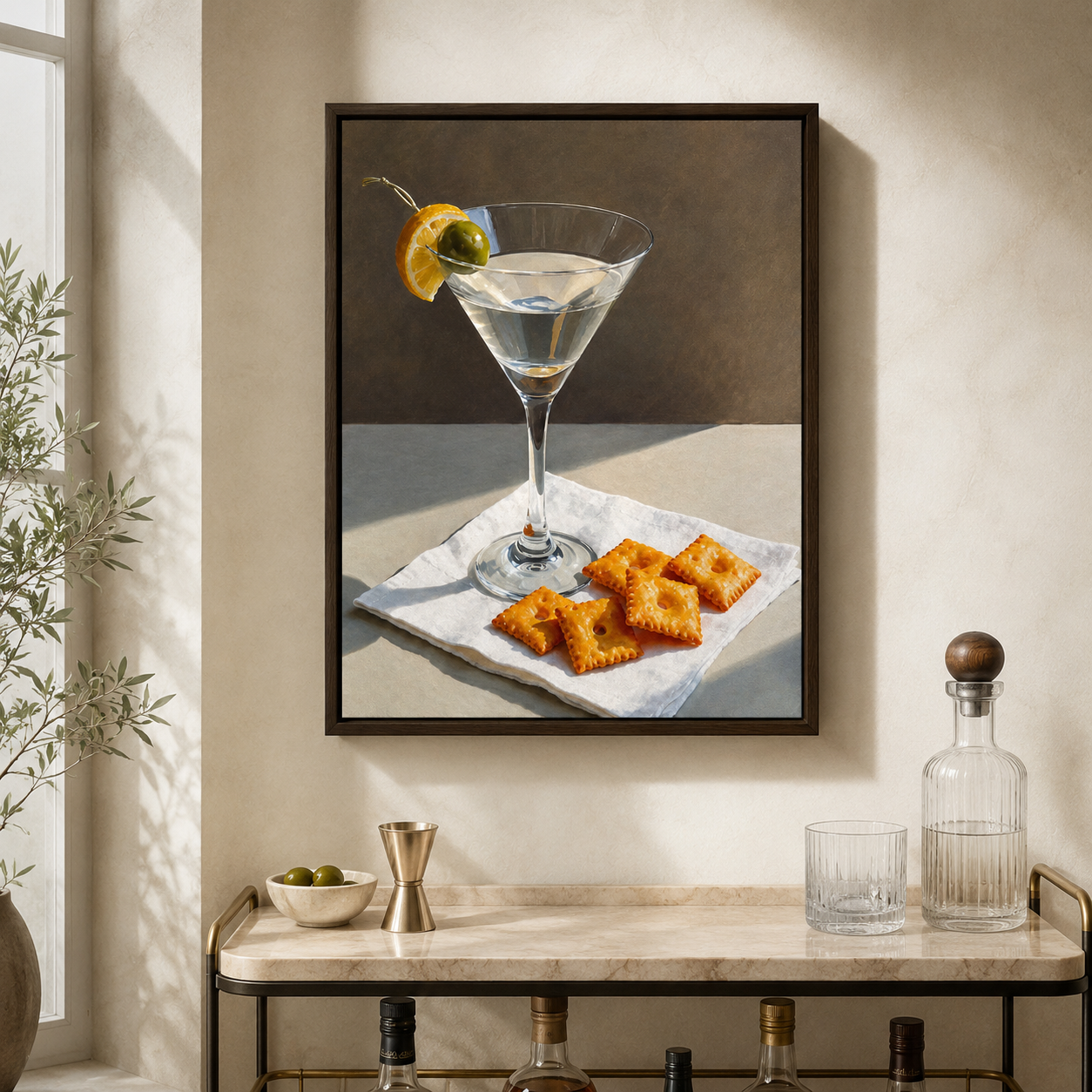 Martini Cocktail Canvas Wall Art Aura Canvas