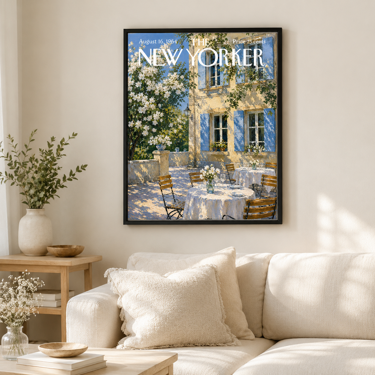 French Garden Café Canvas Wall Art Aura Canvas