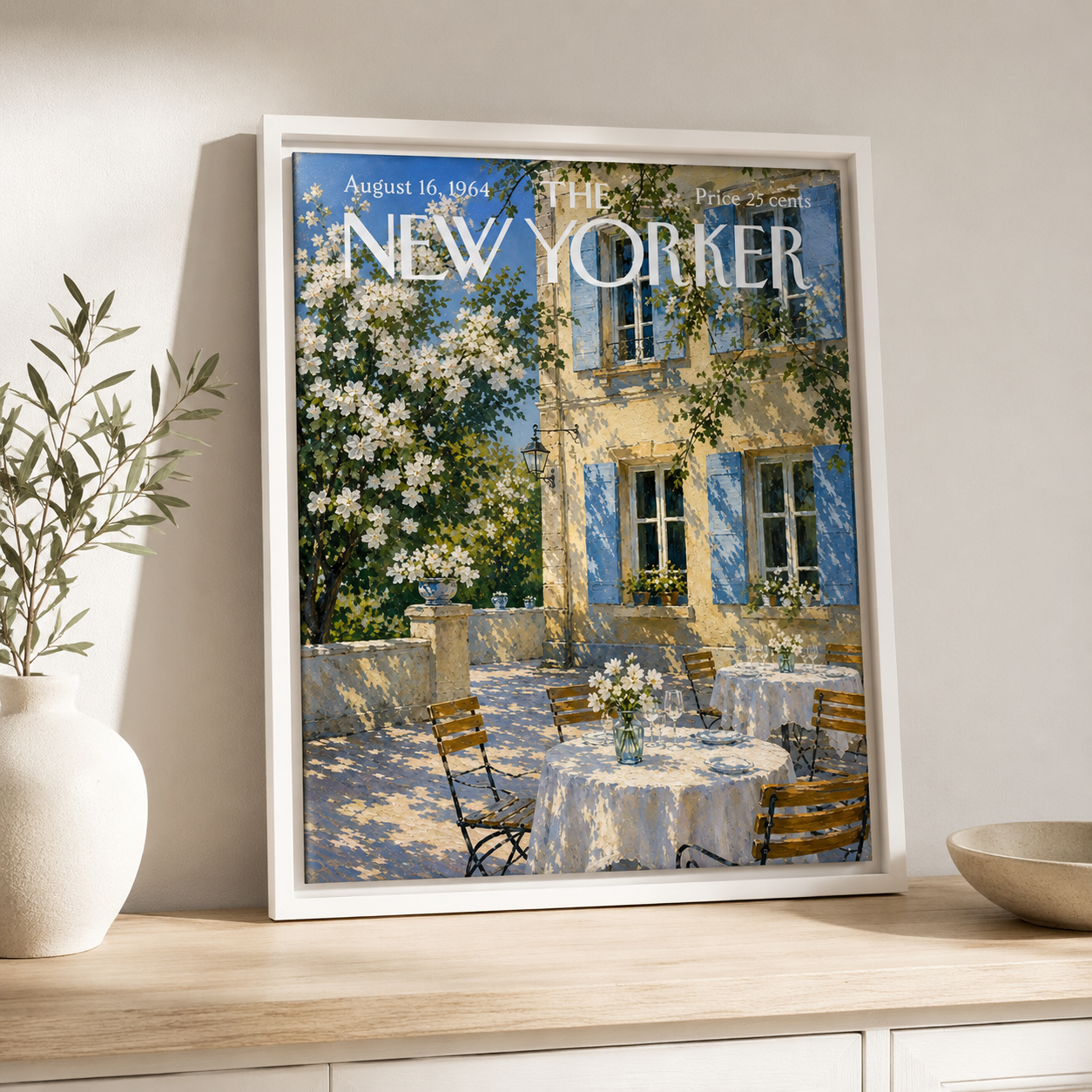French Garden Café Canvas Wall Art Aura Canvas