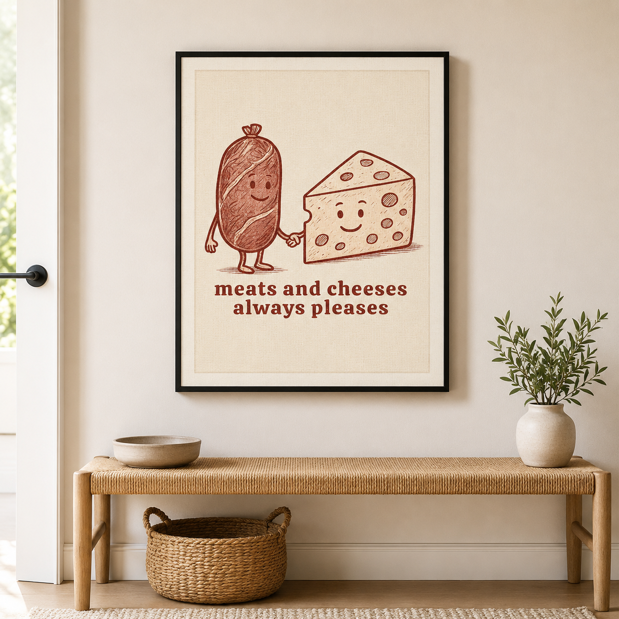 Meats and Cheeses Canvas Wall Art Aura Canvas