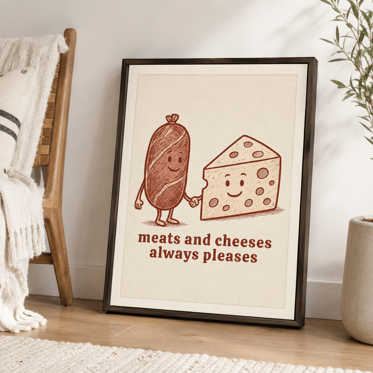 Meats and Cheeses Canvas Wall Art Aura Canvas