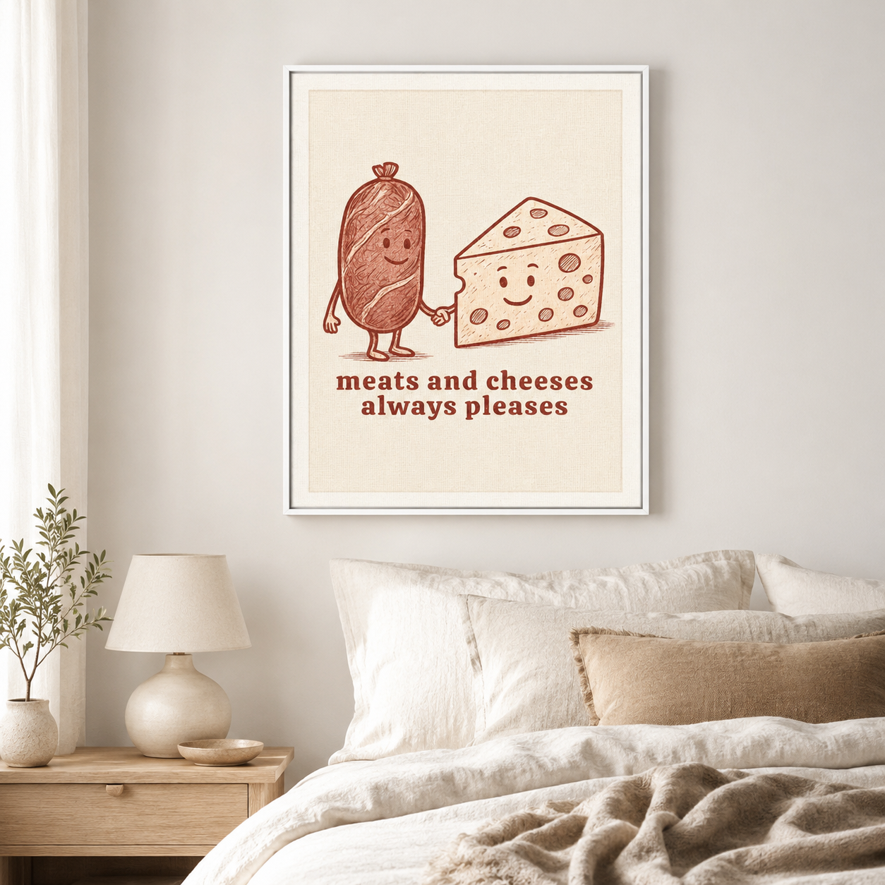 Meats and Cheeses Canvas Wall Art Aura Canvas