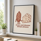 Meats and Cheeses Canvas Wall Art Aura Canvas
