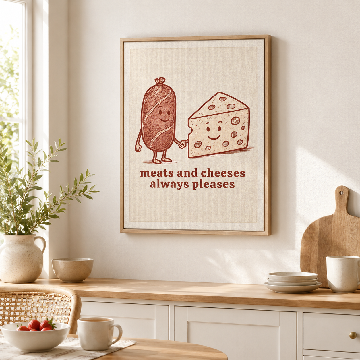 Meats and Cheeses Canvas Wall Art Aura Canvas
