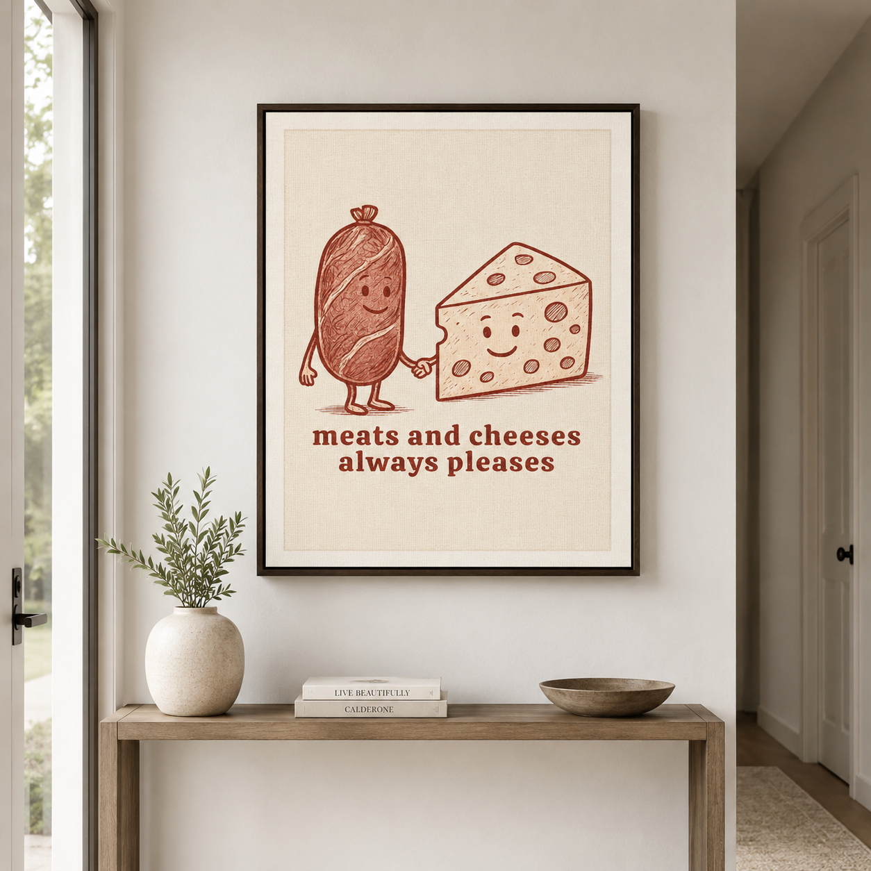Meats and Cheeses Canvas Wall Art Aura Canvas