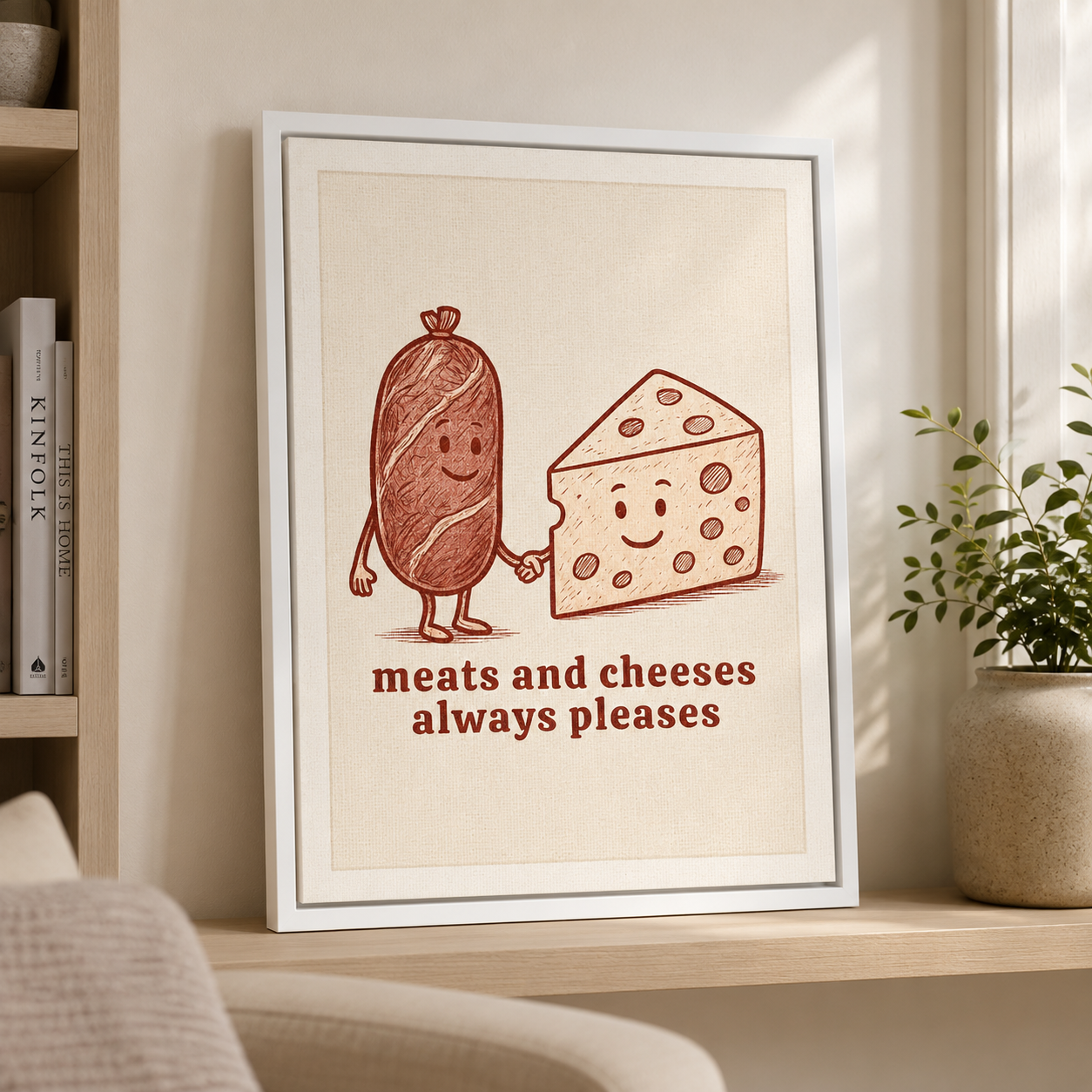 Meats and Cheeses Canvas Wall Art Aura Canvas