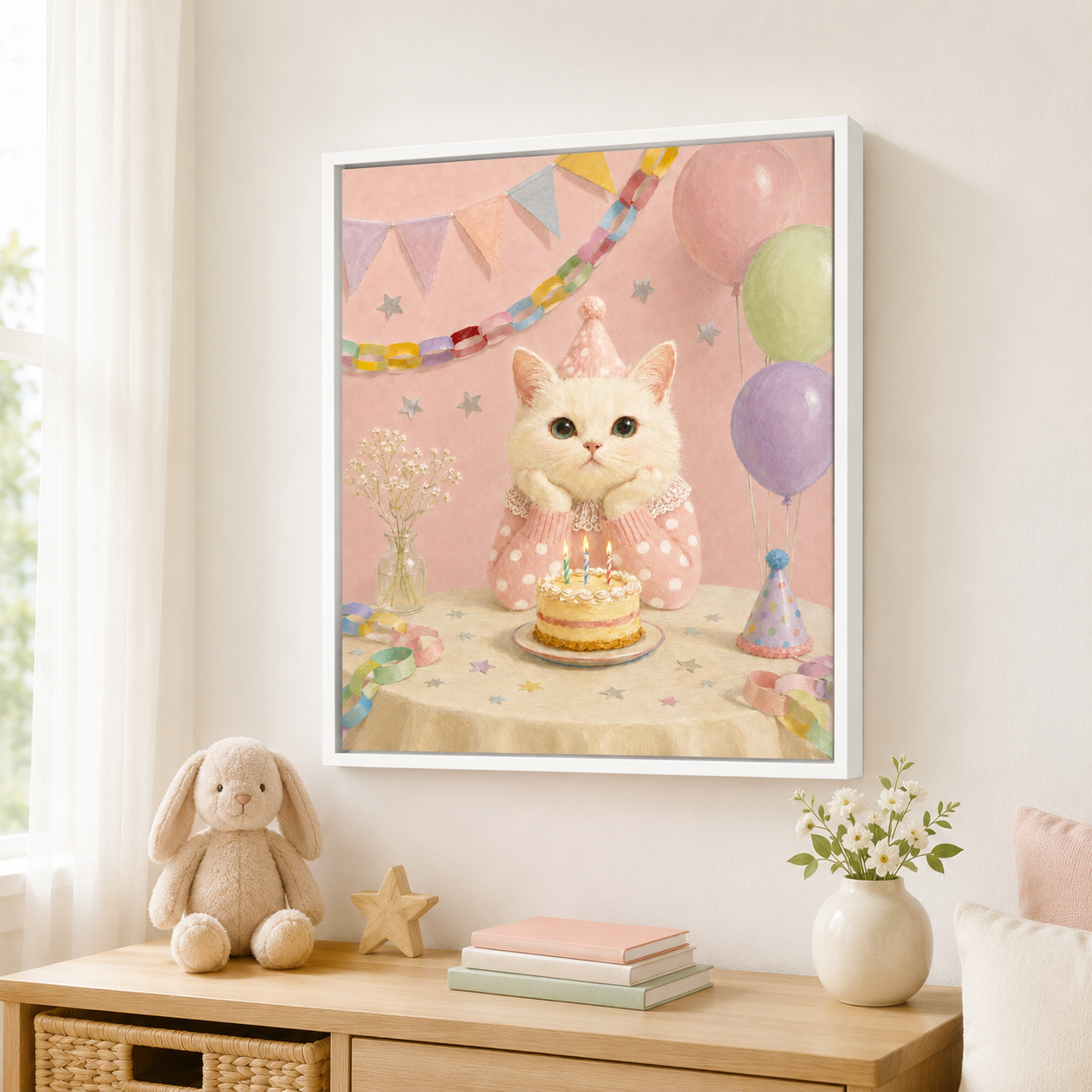 Custom Pet Birthday Portrait Canvas Aura Canvas