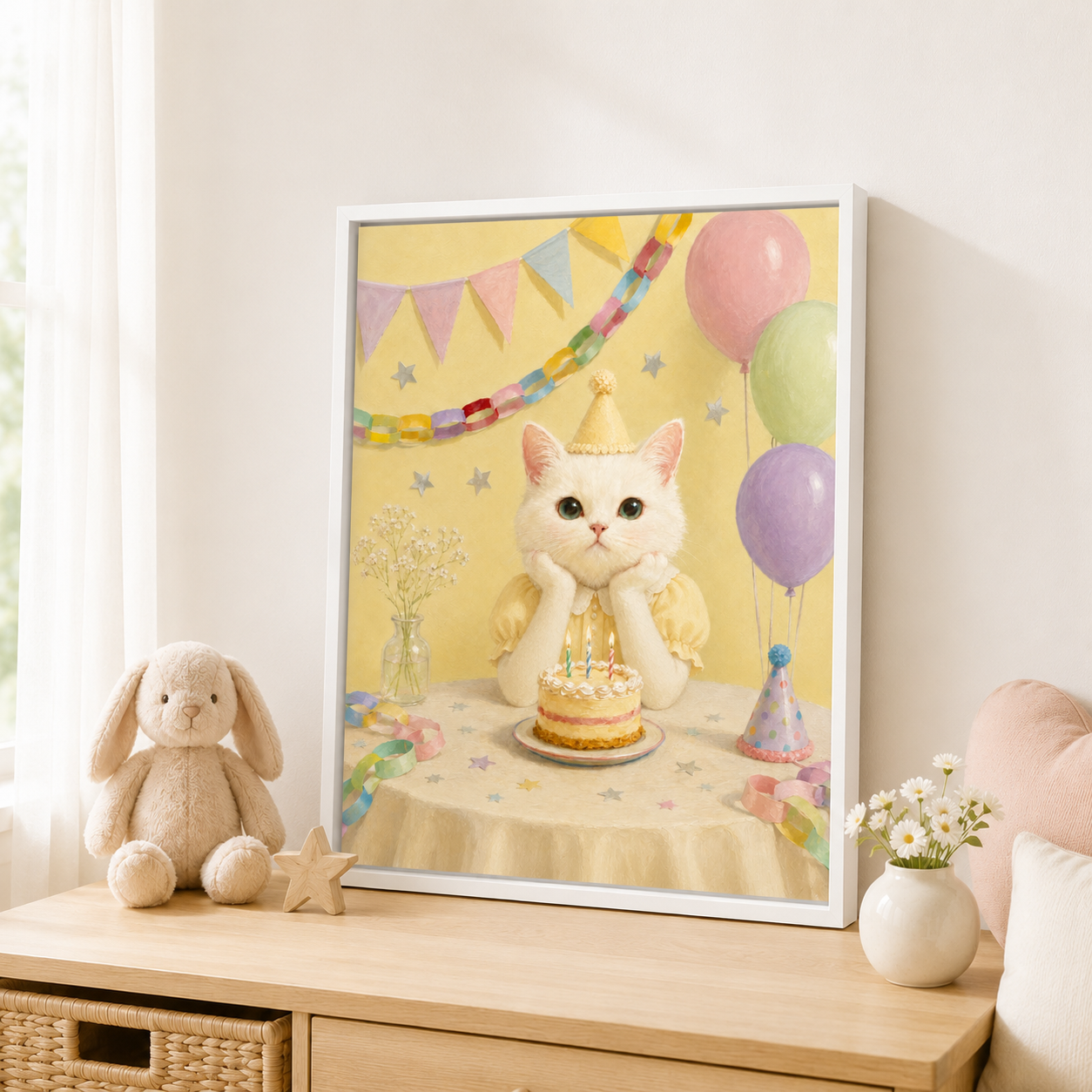 Custom Pet Birthday Portrait Canvas Aura Canvas